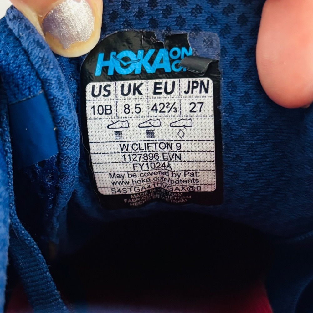 Hoka One One Clifton 9 Women's Size 10B Running Shoes Blue Coral Sneakers - Picture 8 of 11